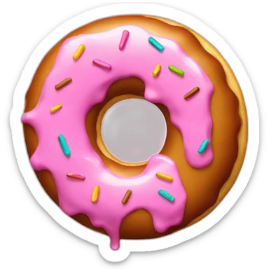 A donut with a phone sticker
