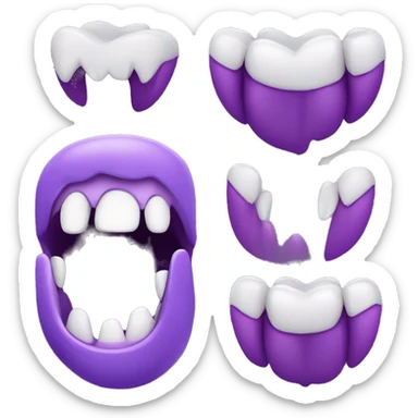 cute vampire teeth purple ￼ sticker