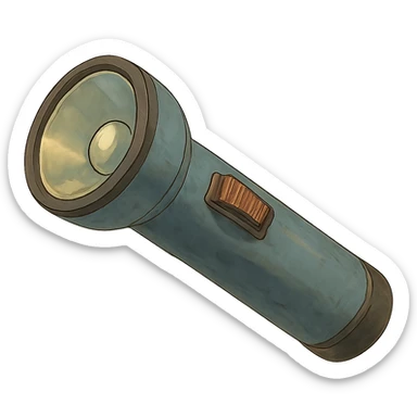 realistic flashlight icon in ghibli style sticker