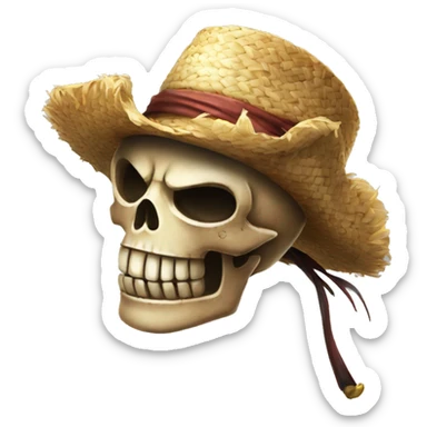One Piece Luffy Straw Hat Pirate Skull sticker