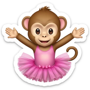 Monkey in a pink tutu sticker