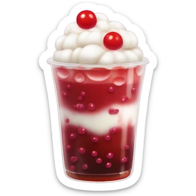 Red boba drink sticker
