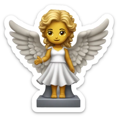 Coquette light academia angel statue sticker