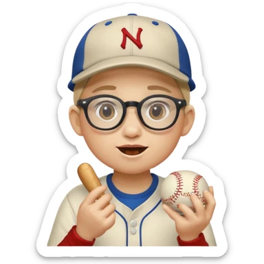 num num eatting with a baseball cap and glasses sticker