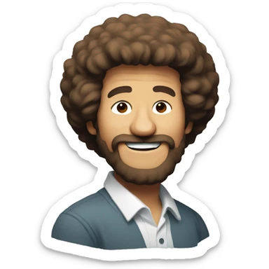 bob ross painting sticker