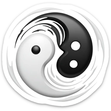 Taoist yin yang symbol with flowing energy sticker