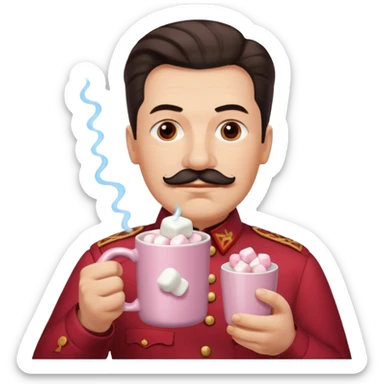 Stalin hold  Light Pink mug of hot chocolate with marshmallows sticker