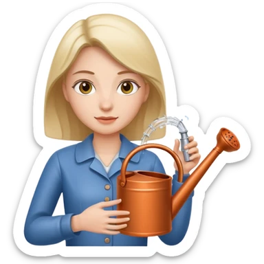 woman with watering pot sticker