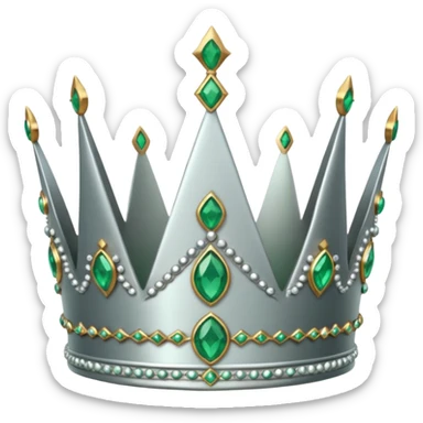 silver feminine crown with emeralds sticker
