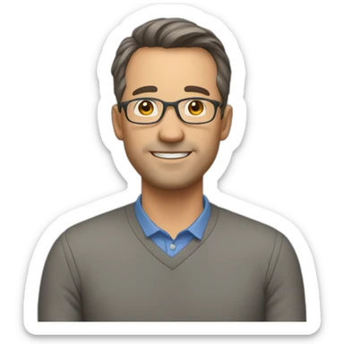 adult male teacher en virtual class sticker