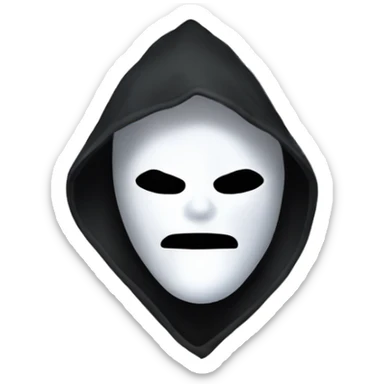 White ghostmask with black hood and cloak sticker