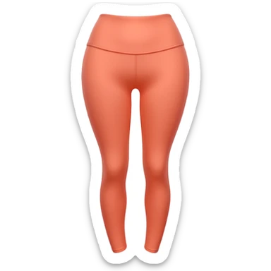A 3D cartoon peach-coral leggin with gentle fabric folds and neat finish, isolated on plain background, Memoji-style. sticker