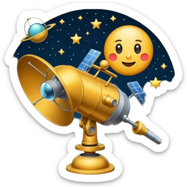 satellite qui observe plein d'étoiles sticker