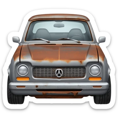 carro dañado con capo asia arriba que se vea el motor sticker