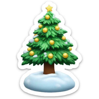 christmas tree with snow on it  sticker