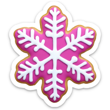 Pink snowflake cookie sticker