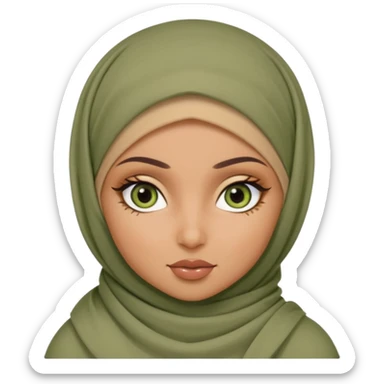 pretty bratz hijabi sage green eyes sticker