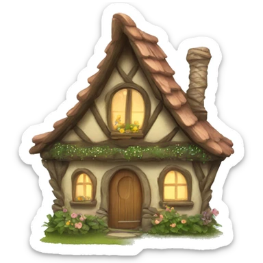  A fairy cottage house sticker