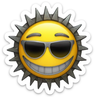 solar punk smiley face sticker
