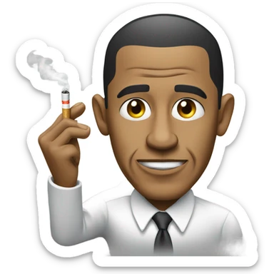 Obama holding a cig sticker