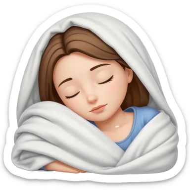 girl tucked under blanket sleeping sticker