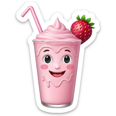 milkshake with a face sticker