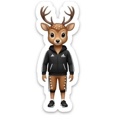 Deer adidas black sport suit  sticker