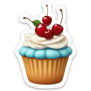 Cupcake with cherry sticker