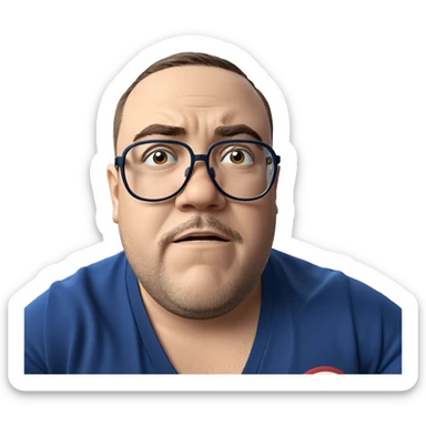 boy with glasses indoors sticker