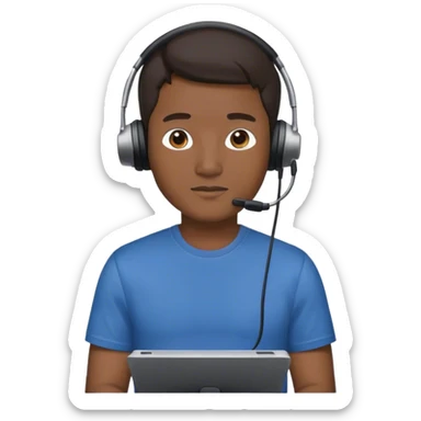 asian male movie director wear headset, tsirts sticker