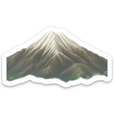 這個 emoji 描述了一幅美麗的高山景觀。在 emoji 中，你可以看到遠處的山峰，以及一片綠意盎然的山谷。藍色的天空和白色的雲朵彷彿在風中飄動，增添了整幅畫面的層次感和生動感。這個 emoji 結合了自然風光中最迷人的元素，讓人仿佛置身於大自然中的寧靜與美好之中。 sticker