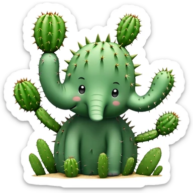 Lirlli larilla the elephant cactus sticker