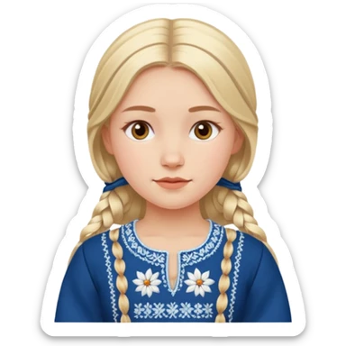 scandinavian girl with scandinavian clothes sticker