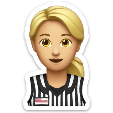 female basketball referee with whistle in hand sticker