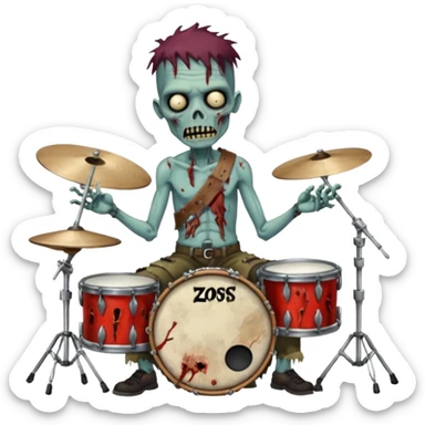 drummer zombie sticker