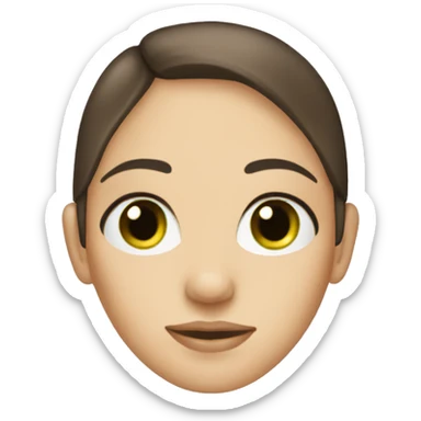 Caucasian woman, dark brown hair, green eyes sticker