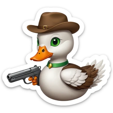 Duck with a gun sticker