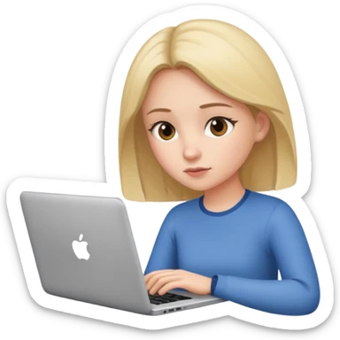 girl use laptaop sticker