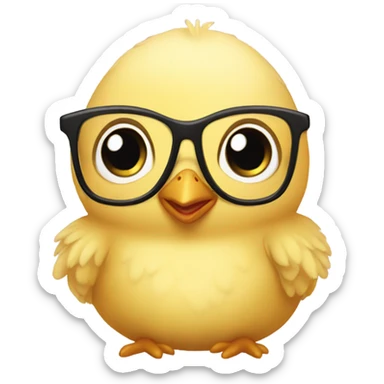 baby chick with specs hispanic though sticker