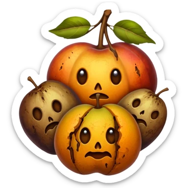 small pile of rotten fruits sticker