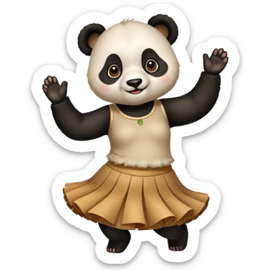 funny Panda with skirt dancing sticker