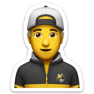 Cool goy with yellow face and cap and he wears full track suit sticker