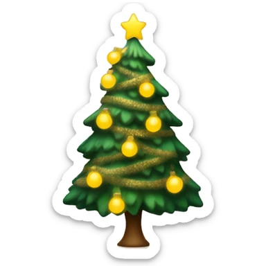 Christmas tree with warm yellow lights sticker