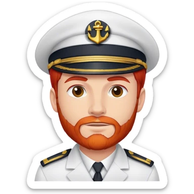 a male boat captain with red hair  sticker