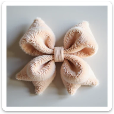 fluffy bow, realistic texture, gentle lighting, detailed and natural sticker