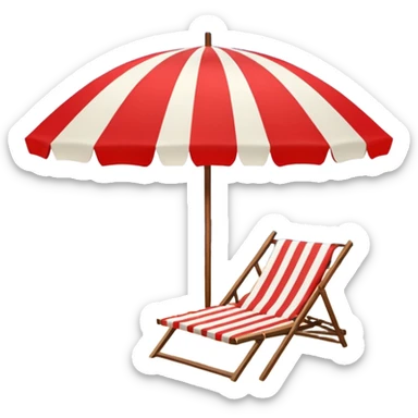 red beach umbrella sticker