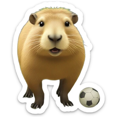 Capybara whit footbal sticker