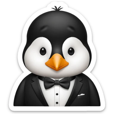 penguin with bow tie  sticker