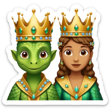Lizard king and queen sticker