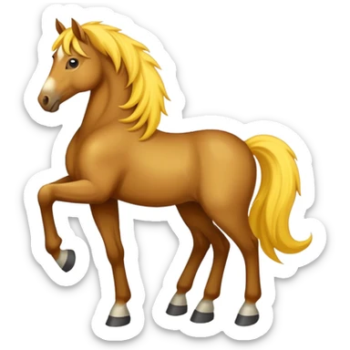 Brown horse with yellow hair sticker
